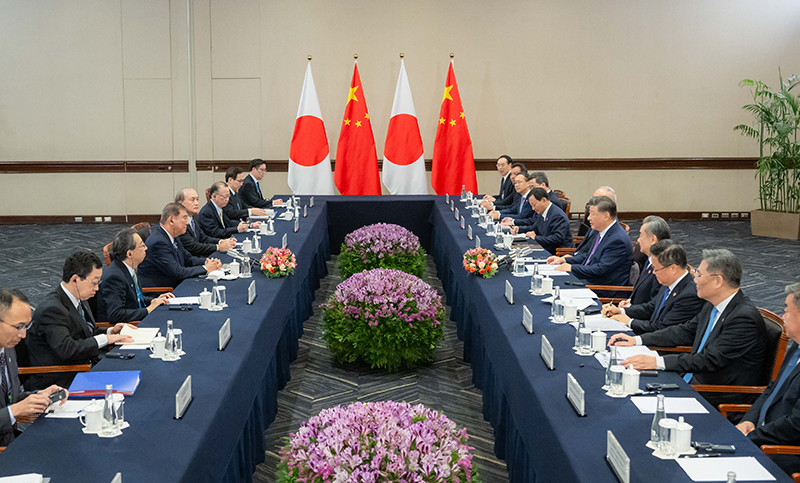 习会见日本首相石破茂